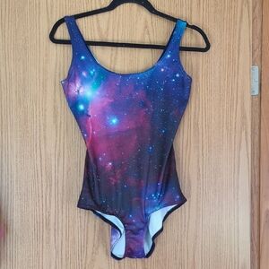 Purple Galaxy Blackmilk Sample Swimsuit